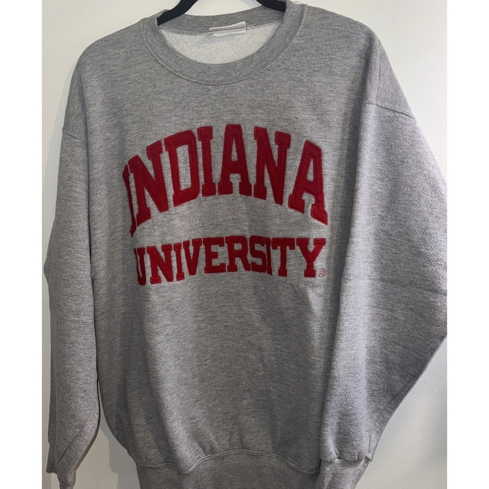Vintage Sz L Indiana University Hoosiers Sweatshirt Crewneck IU Logo 90's USA